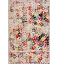 Eliana Home Baskılı, Yıkanabilir Kaymaz Taban Salon Halısı LNA1696 100x150 cm (Kırmızı)