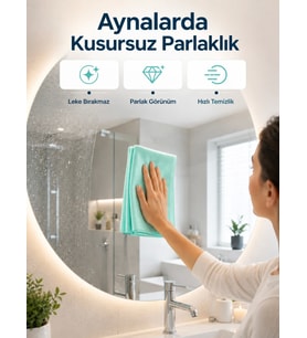 Cam Temizlik Bezi Yüksek Emici Mikrofiber Bez Cam Ayna ve Vitrin Temizliği