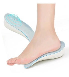 2.5 cm Kadın Gizli Topuk Yükseltici Boy Uzatıcı Ortopedik Tabanlık Köpük Ayakkabı Tabanlığı (Beyaz - Mavi - Gri)