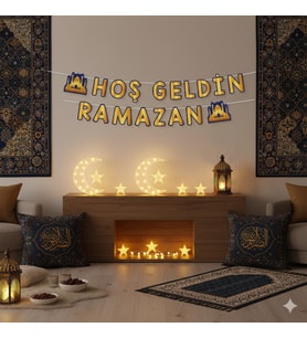 250 x 15 cm Dekoratif Banner Hoşgeldin Ramazan Yazı - Ramazan Asma Süsü