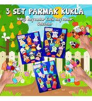 3 Set - 30 Parça Tox Evcil , Vahşi Hayvanlar ve Sebzeler Parmak Kukla T772 T782 T104