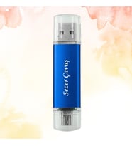 KİŞİYE ÖZEL İSİM BASKILI PLASTİK KUTULU OTG USB BELLEK 2.0 16 GB (Mavi)