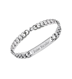 Kişiselleştirilebilir İsimli İtalyan Charm Çelik Bileklik - Harfli ve Yazılı Kişiye Özel Hediye Çeli