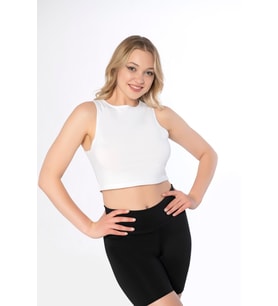 MyBen Kadın Beyaz Halter Yaka Örme T-shirt Ky03 KY03