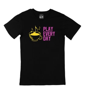 Pembe Play Every Day Siyah Tişört