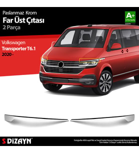 VW Transporter T6.1 Krom Far Üst Çıtası 2 Prç. 2020 Üzeri