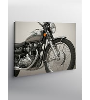 Kanvas Tablo Klasik Motosiklet Çizimi