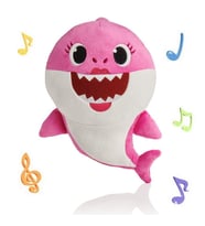 Baby Shark Mommy Shark İthal Müzikli Oyuncak Peluş 30 CM (Pembe)