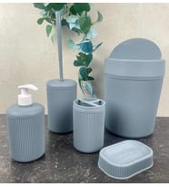 Şık Görünümlü 5'li Banyo Seti (Turkuaz)