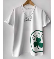 Erkek Oversize Baskılı Pamuklu Bisiklet Yaka Kısa Kollu T-shirt (Beyaz)