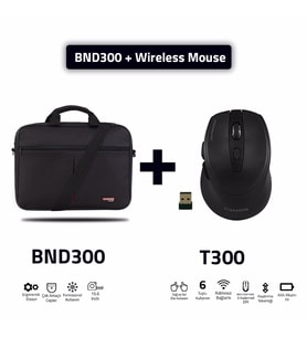 Classone Bnd300 15,6 Inç Laptop Notebook El Çantası Siyah +T300 Kablosuz Mouse