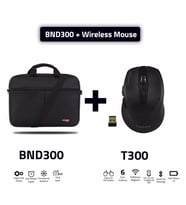 Classone Bnd300 15,6 Inç Laptop Notebook El Çantası Siyah +T300 Kablosuz Mouse (Bordo)
