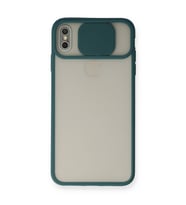 Iphone X Kılıf Palm Buzlu Kamera Sürgülü Silikon - Yeşil