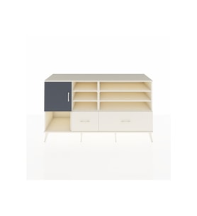 Kronos Konsol 8 Raflı 2 Çekmeceli Tek Kapaklı  176x59x99 Aytaşı-Antrasit/Aytaşı