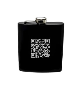 QR Kodlu Gizli Mesajlı Siyah Renkli Paslanmaz Çelik Matara / 6 OZ