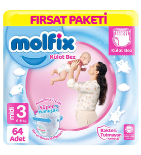 Molfix Külot Bebek Bezi 3 Beden Fırsat Paketi 64 Adet