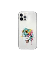 iPhone 12 Pro Max ile Uyumlu Splash Bukalemun Tasarımlı Şeffaf Silikon Kılıf
