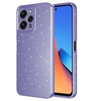 Redmi 12 Kılıf Kamera Korumalı Simli Parıltılı Lüks Silikon (Mor)