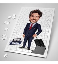 Seyahate Çıkan Erkek Karikatürlü 240 Parça Kişiye Özel  Puzzle