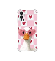PrintiFy İnfinix Hot 12 ile Uyumlu Pembe Pötikare Serisi Göletin Gülü Tasarımlı Uv Baskılı Köşe Korumalı Antişok Kılıf