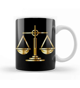 Law Balance Avukat Hukuk Kupa Bardak Porselen