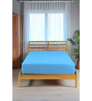%100 PAMUKLU TEK VEYA ÇİFT KİŞİLİK LASTİKLİ ÇARŞAF (FİTTED JERSEY/PENYE ÇARŞAF) (Mavi)