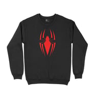 Kırmızı Renkli Örümcek Siyah Sweatshirt