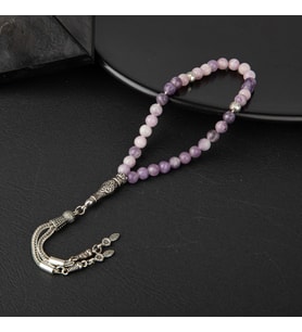Lepidolit Doğal Taş Tesbih 33lük - 6mm (Çok Renkli)