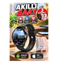 3 Kordonlu Akıllı Saat – Android ve iOS Uyumlu Titreşimli