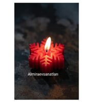 Kar Tanesi Mum 1 Adet Kırmızı