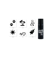 Romantik Modeller Spray Tattoo Geçici Dövme Yapma Seti Siyah Sprey Dövme