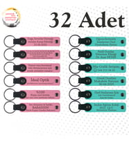 Pembe & Turkuaz, 32’li Set, İsim ve Tarihli Deri Hediyelik, Voleybol Takımına Motivasyon Sürprizi