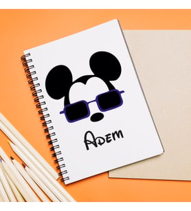 Mickey Mouse Sevgili Çift Tasarımlı Defter Kişiye Özel