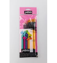 Pebeo Set 6 Fırça Seti 8'Li - Angular No: 1/2, 5/8 - Kesik Uç No: 2, 8, 12 - Suluboya No: 1, 3, 7