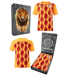 Galatasaray Orijinal Lisanslı Sıfır Yaka A Takım Antrenman 5 Yıldızlı T-Shirt Gs Aslan B (Sarı)