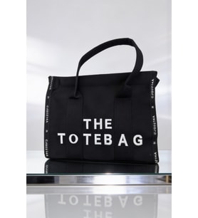 Siyah Kadın Kanvas Tote Bag Günlük Omuz Çantası Büyük Boy