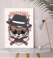 BK Gift Mafia Cat Tasarımlı Kanvas Tablo-1