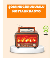 Şömine Alev Işıklı Solar Bluetooth Hoparlör – 7W Güçlü Ses, Fm Radyo
