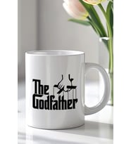 The God Father Tasarımlı 330ml Baskılı Beyaz Seramik Kupa Bardak