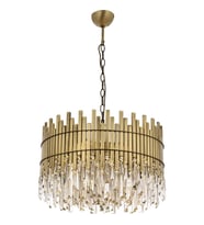 AVONNI AV-60162-E60 Eskitme Kaplama Klasik Avize E27 Metal Kristal 60cm