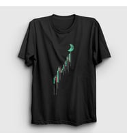 Presmono Unisex Siyah To The Moon Bitcoin T-Shirt 264451tt