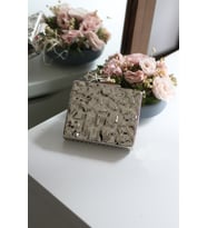 Moom Bag Kadın Gümüş Metal Gece Zincirli Abiye Çantası