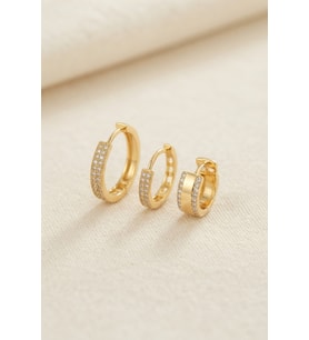 3 lü Set Gold Renk Halka Model Küpe