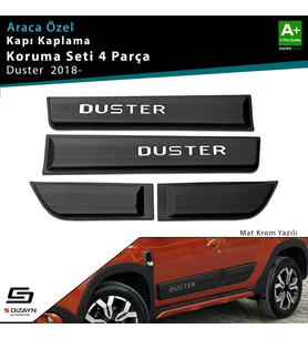 S-Dizayn Dacia Duster 2 Kapı Koruma Seti Mat Krom Yazılı 2018 Üzeri A+ Kalite