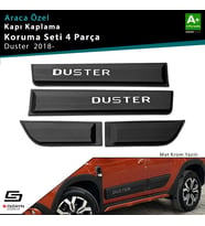 S-Dizayn Dacia Duster 2 Kapı Koruma Seti Mat Krom Yazılı 2018 Üzeri A+ Kalite