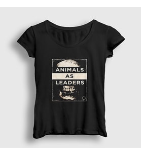 Presmono Kadın Siyah Skull Animals As Leaders T-Shirt 524782tt