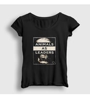 Presmono Kadın Siyah Skull Animals As Leaders T-Shirt 524782tt