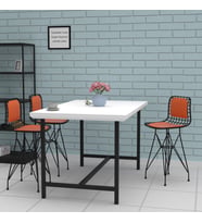 Knsz ufak boy tel bar sandalyesi 1 li uslu syhtrn sırt minderli 55 cm oturma yüksekliği mutfak bahçe cafe ofis (Karışık)