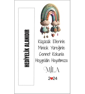 Kişiye Özel Yenidoğan Kahve Kartı 9x15 cm 50 Adet