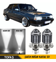 Tofaş Şahin Doğan Kartal 131 Mercekli Far Ampulü Led Xenon Beyaz Şimşek Etkili Led Lamba Uzun Kısa